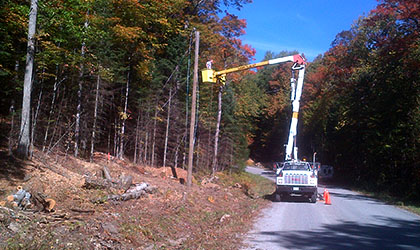 high voltage line installation